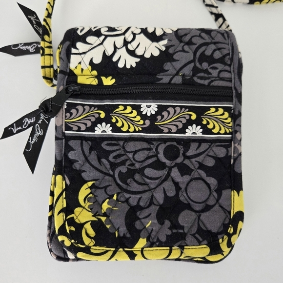 Vera Bradley Yellow & Black Baroque Small Crossbody Handbag - Picture 3 of 8